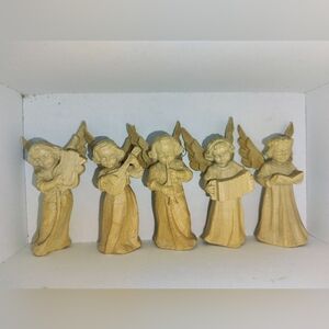 Wooden Angel Figurines Set